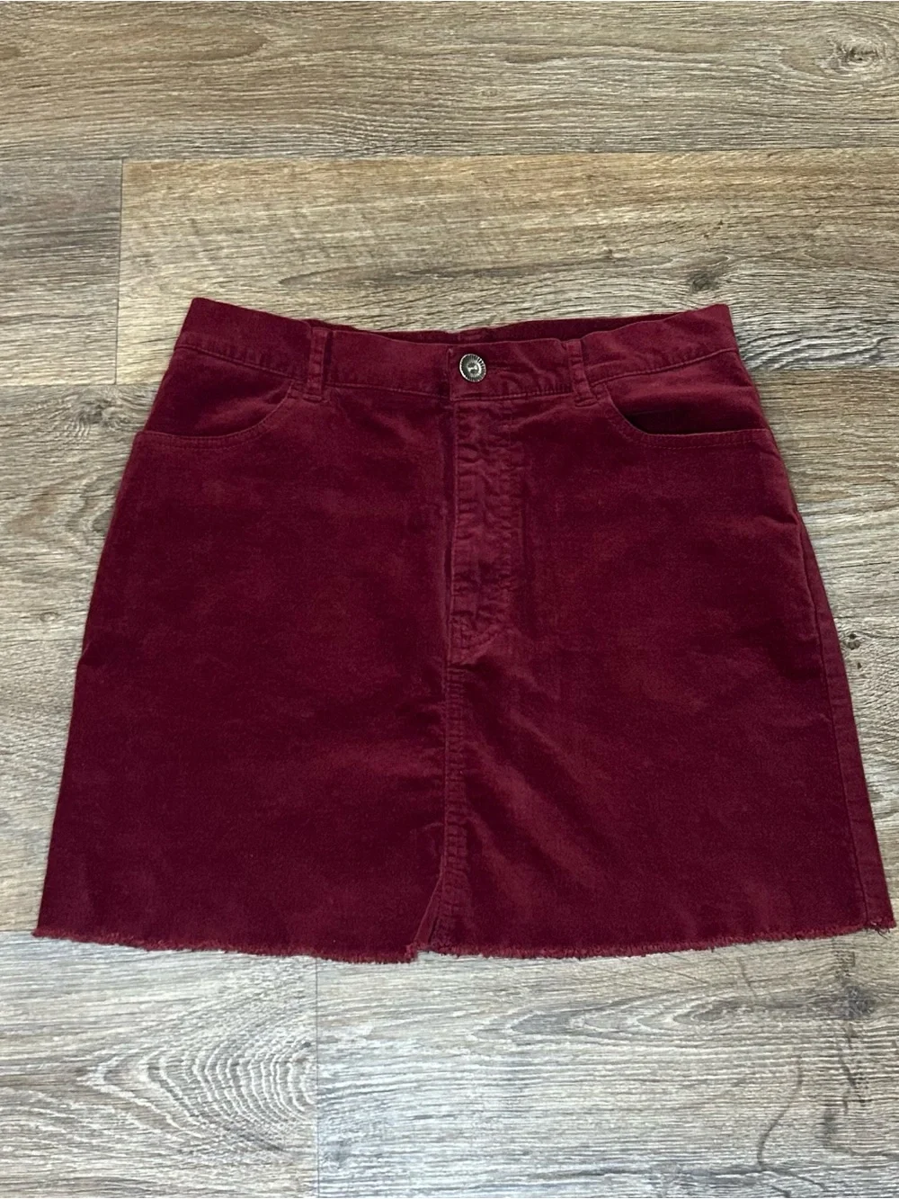 Forever 21 Burgundy Corduroy Mini Skirt - Size M